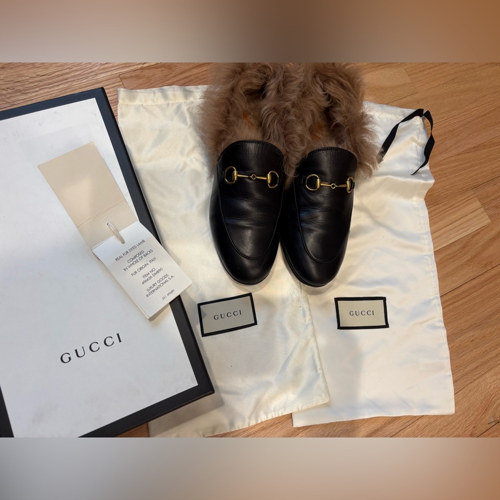 Gucci Woman’s Jordaan real fur loafers 39.5